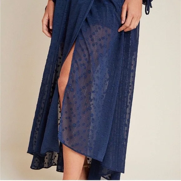 Anthropologie Hutch Leigh Wrap‎ Maxi Dress Balloon Sleeve Belted Sz XS NWT - Picture 4 of 8